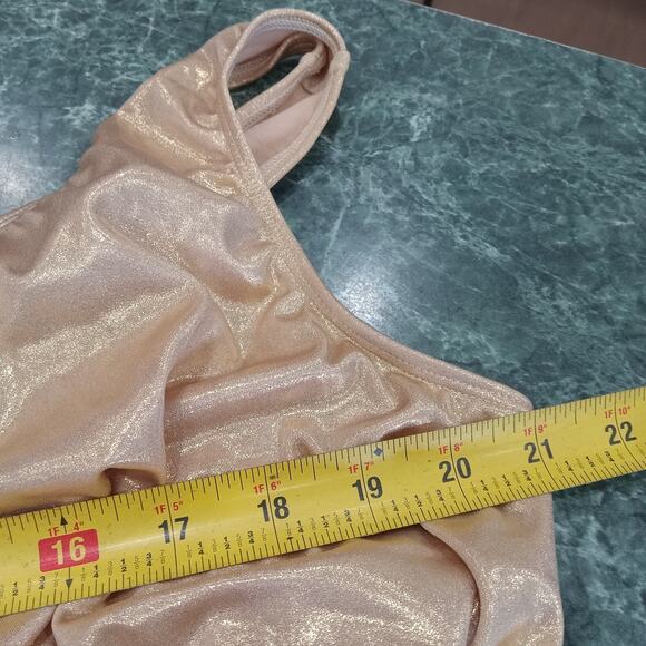 Roaman's Swimsuit Plus Size 3x 24W Gold and Black Attached Brief Full Coverage - Picture 11 of 12